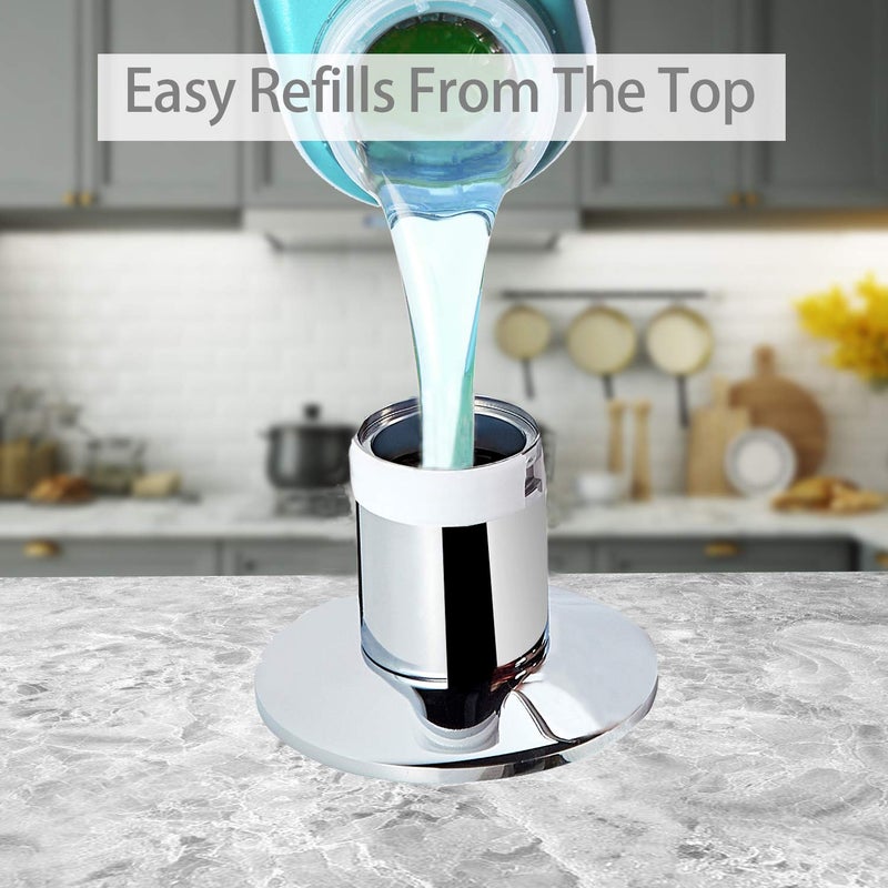 Samodra Sink Soap Dispenser, Metal Pump Head Liquid Lotion Countertop Kitchen Bathroom Soap Dispenser with 12 OZ PET Bottle - Image 3